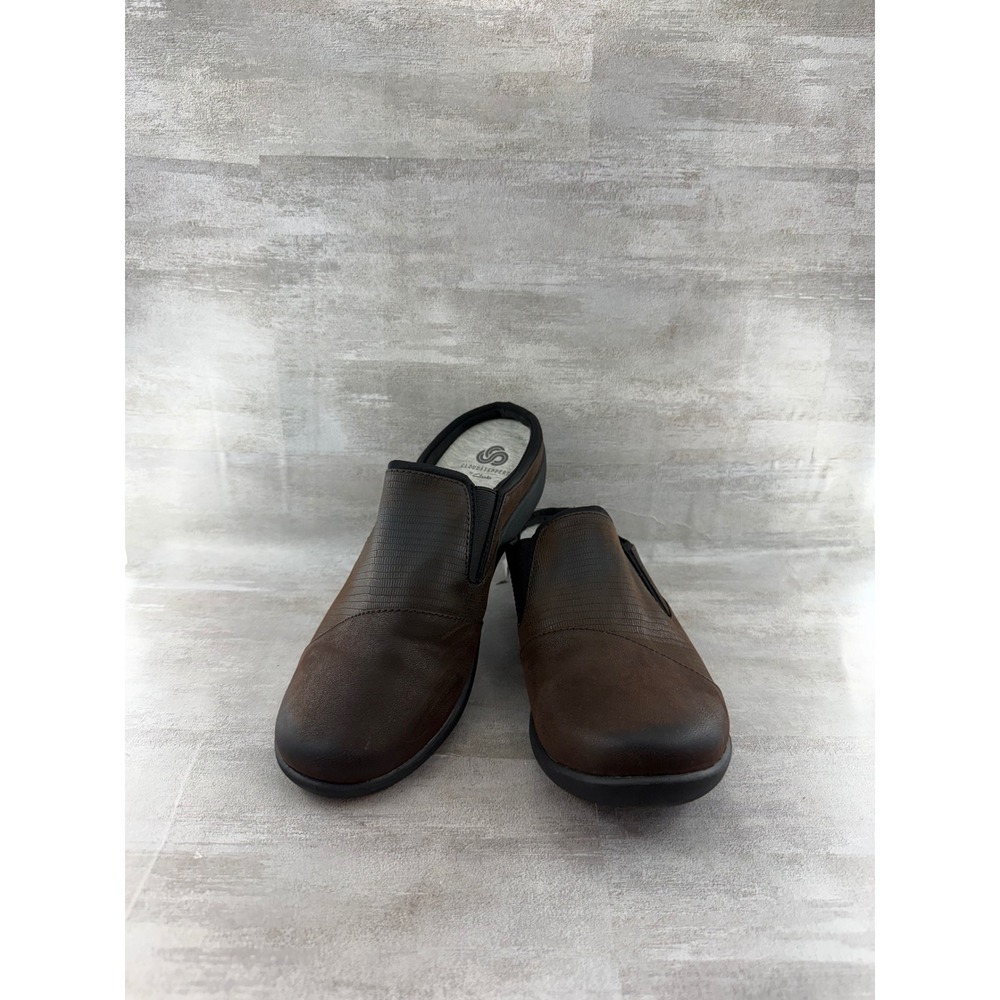 Clarks Cloudsteppers Sillian 2.0 Pace Brown Mules Women Sz 8.5W Wide